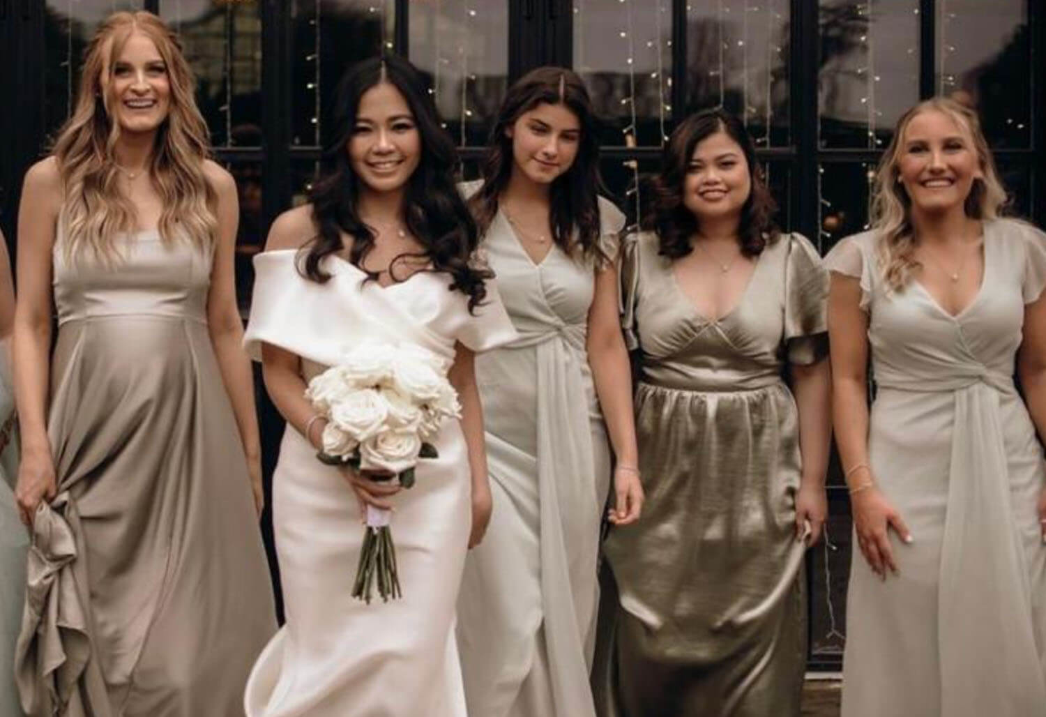 Models wearing a bridal dresses. Mobile image