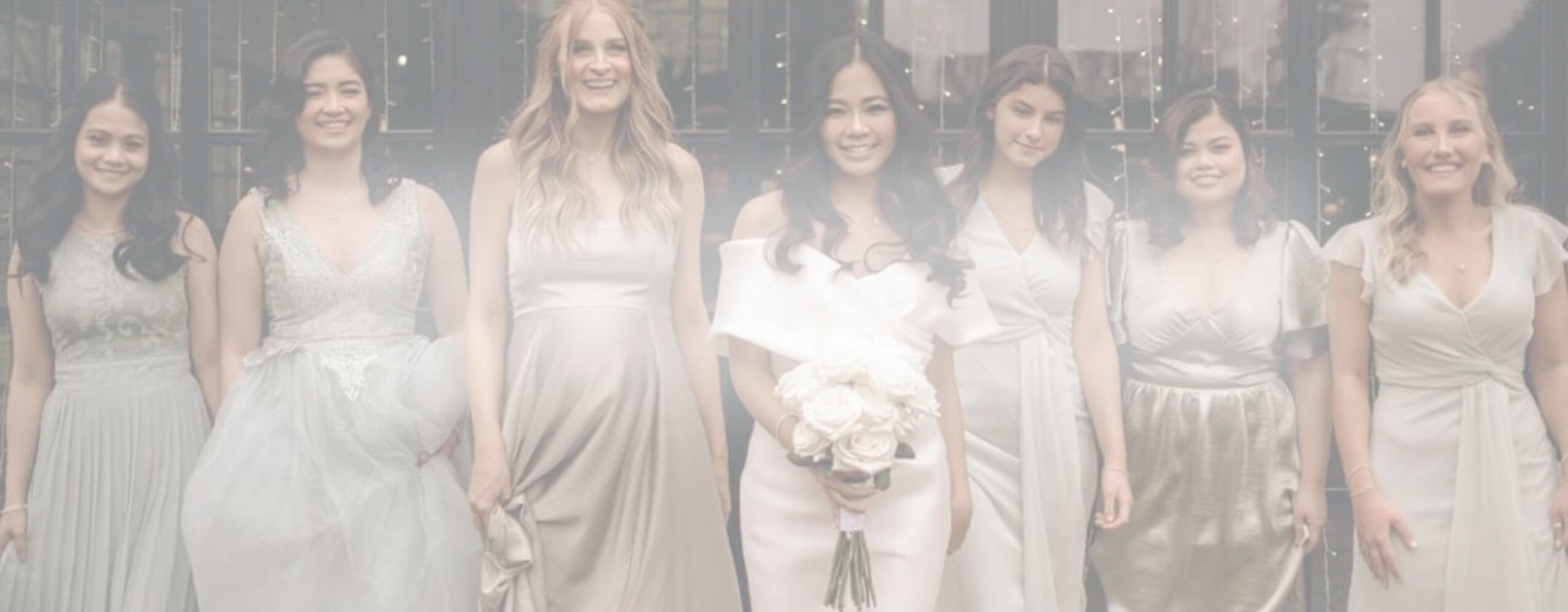Models wearing a bridal dresses