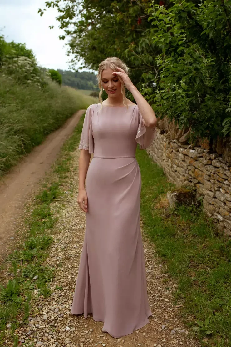 true bride bridesmaid dresses Riley M465A | Glamorous Art Deco Bridesmaid Dress